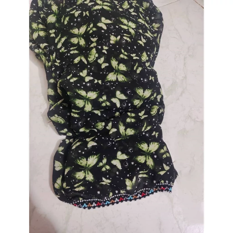 چادر کریشی شده نگینی سوزن دوزی