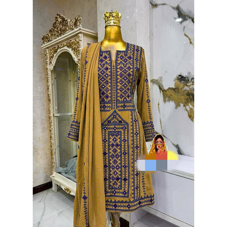 لباس بلوچی 5 نیم وجب سوزنی آینه دستی